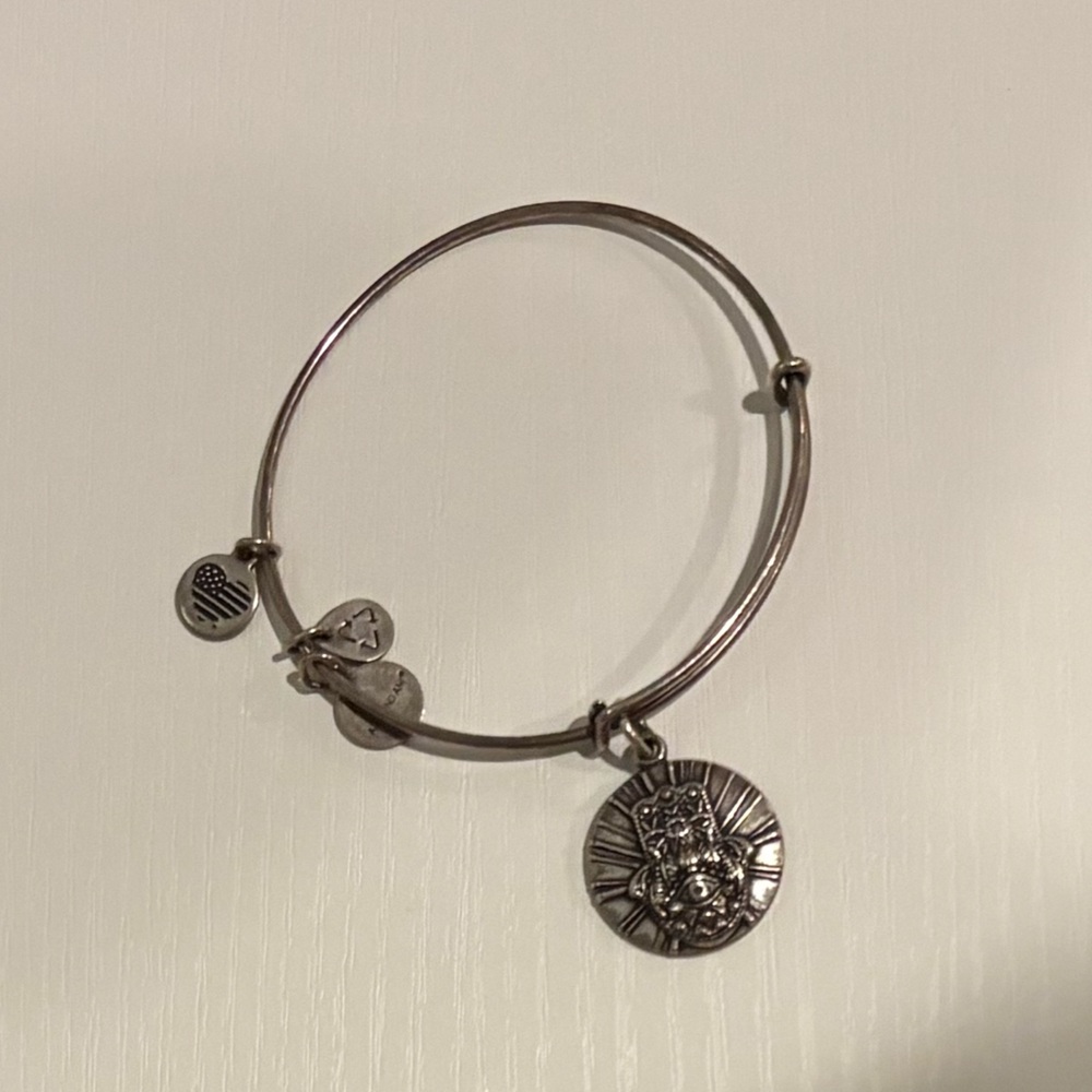 Alex and Ani Hand of Fatima Silver Toned Bangle